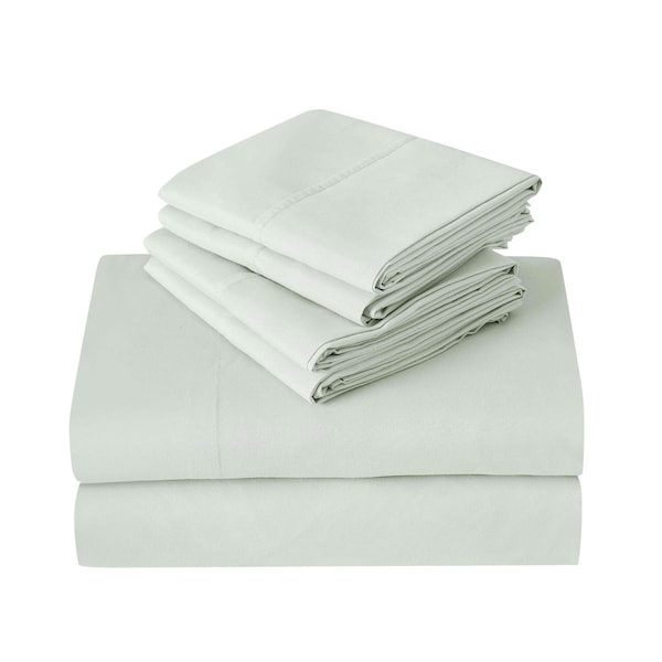 6 Piece Brushed Microfiber Sheet Set - King - Pistachio Green